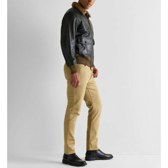 NWT Quince Shearling Collar Leather Flight Jacket Mens L Rich Brown - Picture 6 of 16